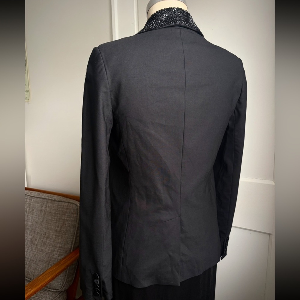 Haute Hippie Tuxedo Style Jacket With Black Diamantes - Picture 4 of 10